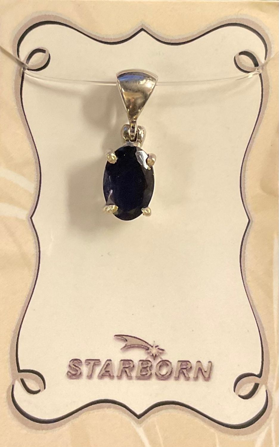 Iolite Faceted Oval Pendant
