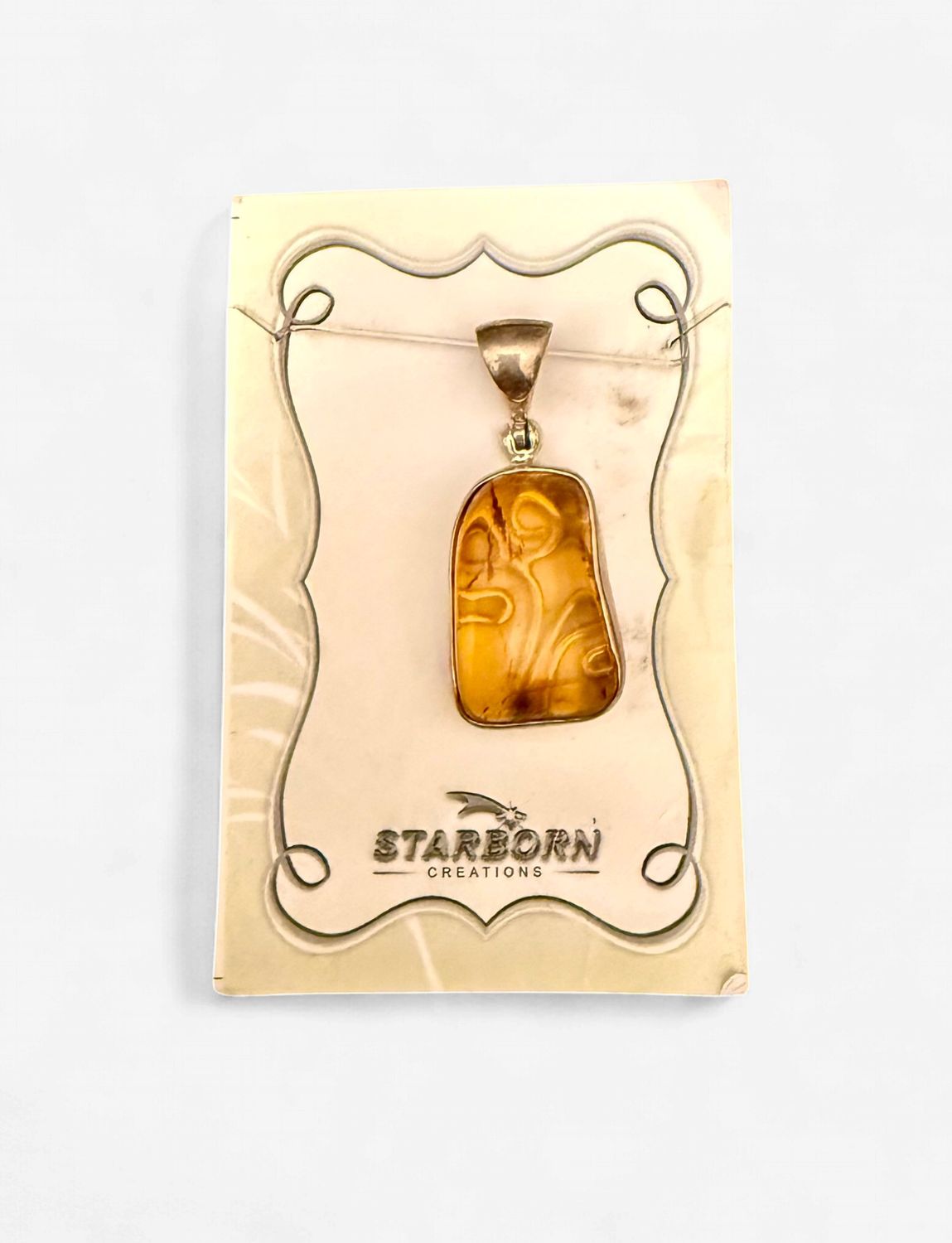 Baltic Amber Ornate Pendant