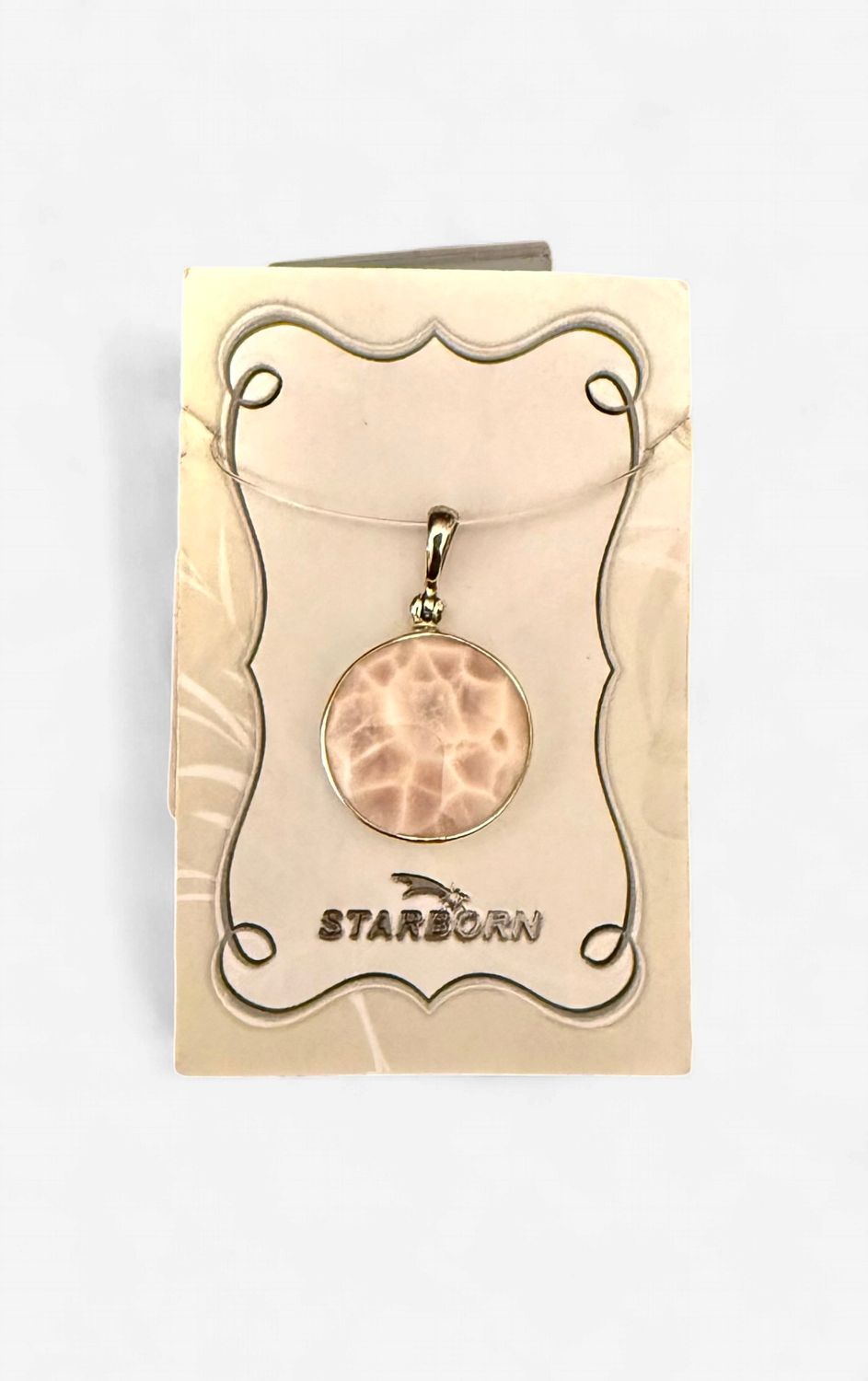 Pink Natrolite Round Pendant