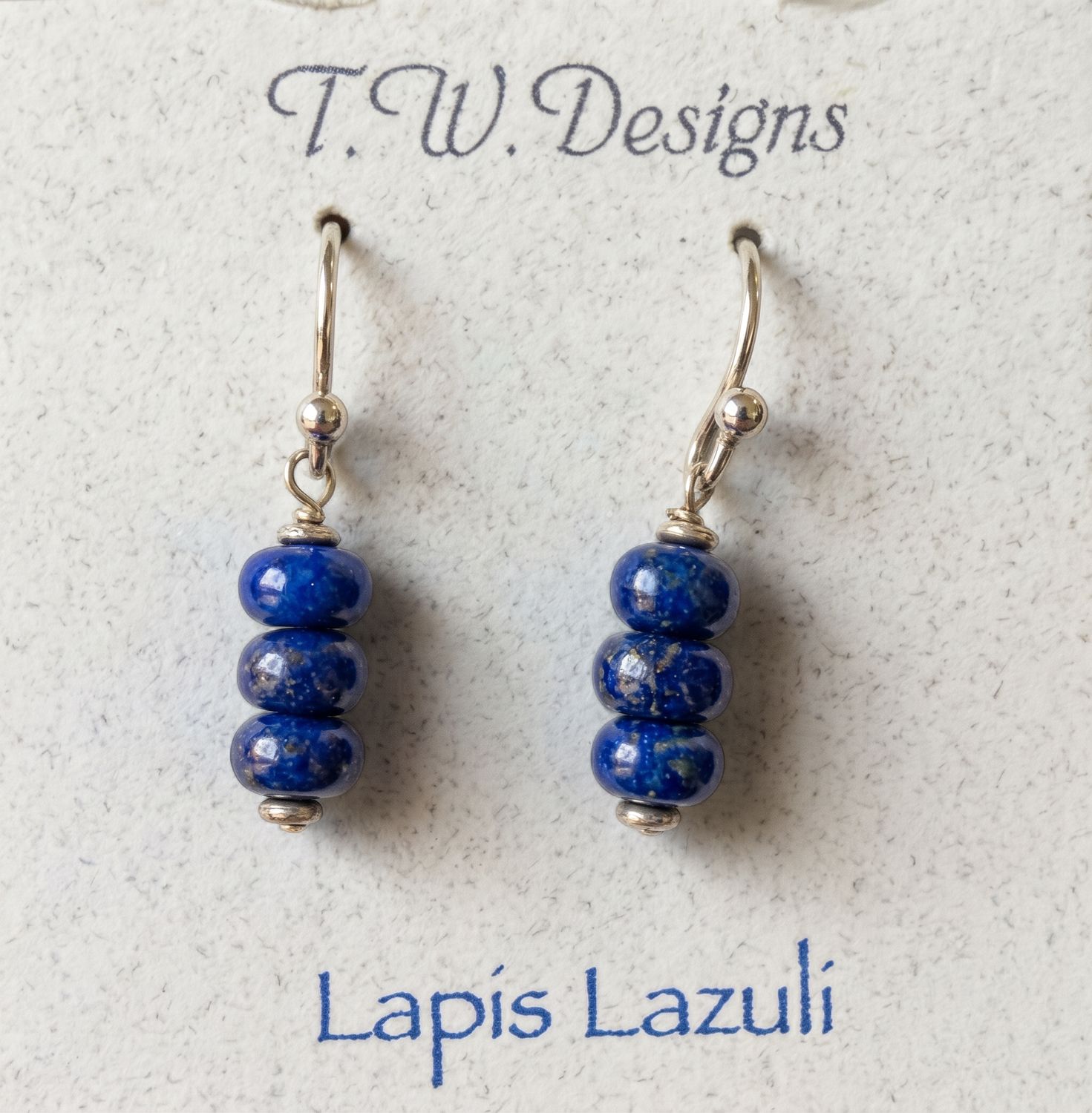 Lapis Lazuli Beaded Dangle Earrings
