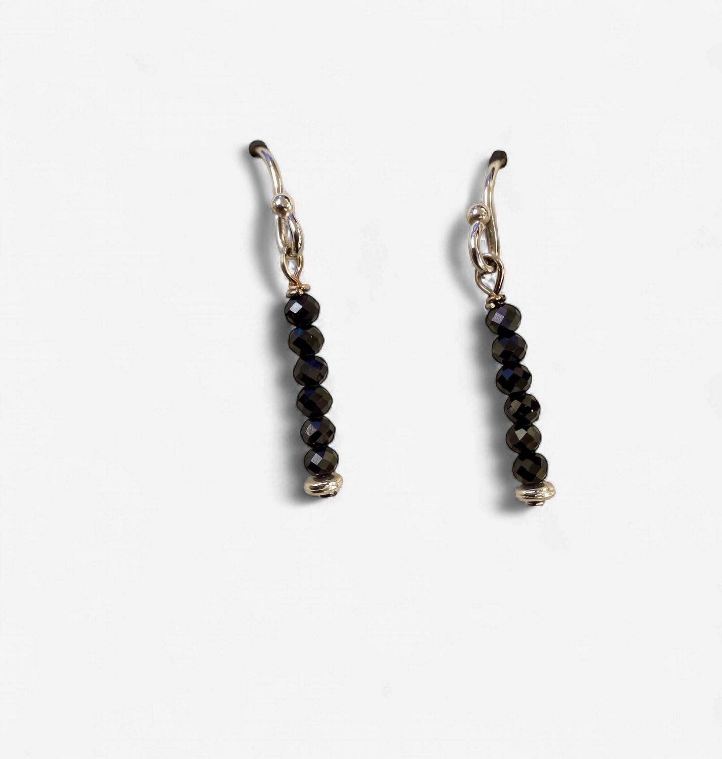 Black Tourmaline Beaded Dangle Earrings