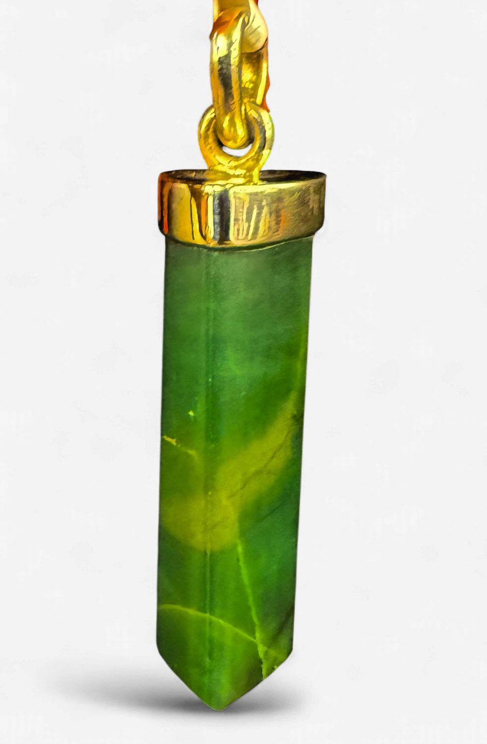 Faceted Natural Green Aventurine Pendulum