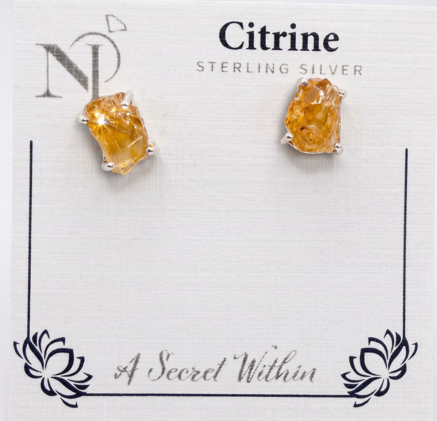 Citrine Raw Stud Earrings