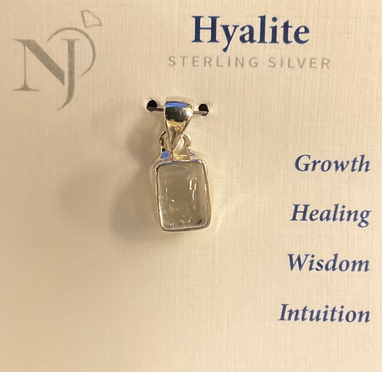 Hyalite Rectangle Sterling Pendant