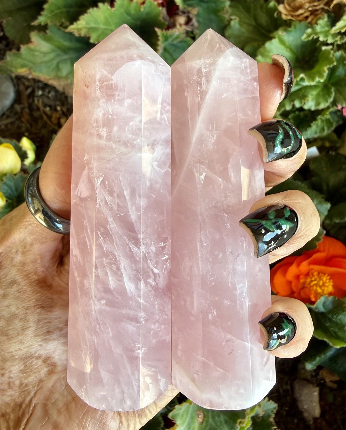 Rose Quartz Faceted Obelisk