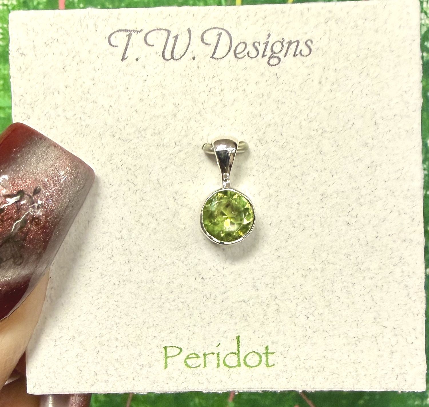 Peridot Faceted Round Pendant