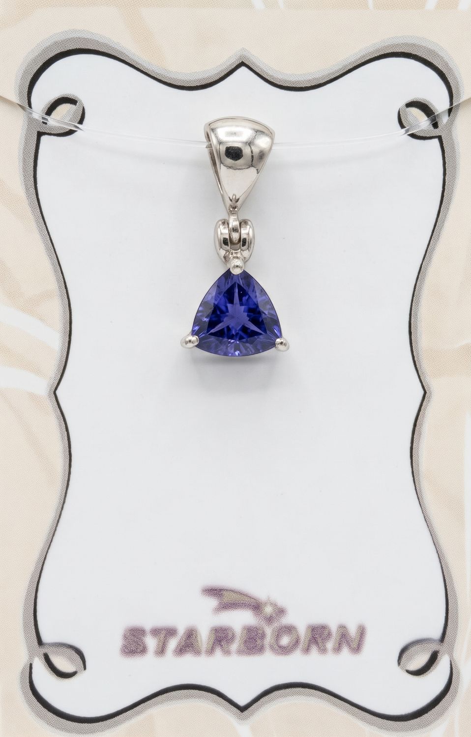 Iolite Faceted Triangle Sterling Pendant