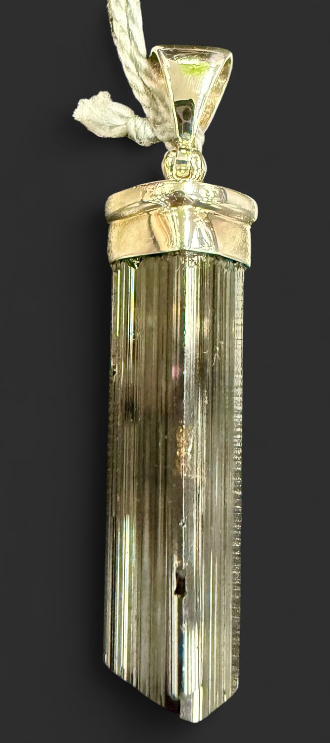 Thick Tourmaline Pencil Pendant