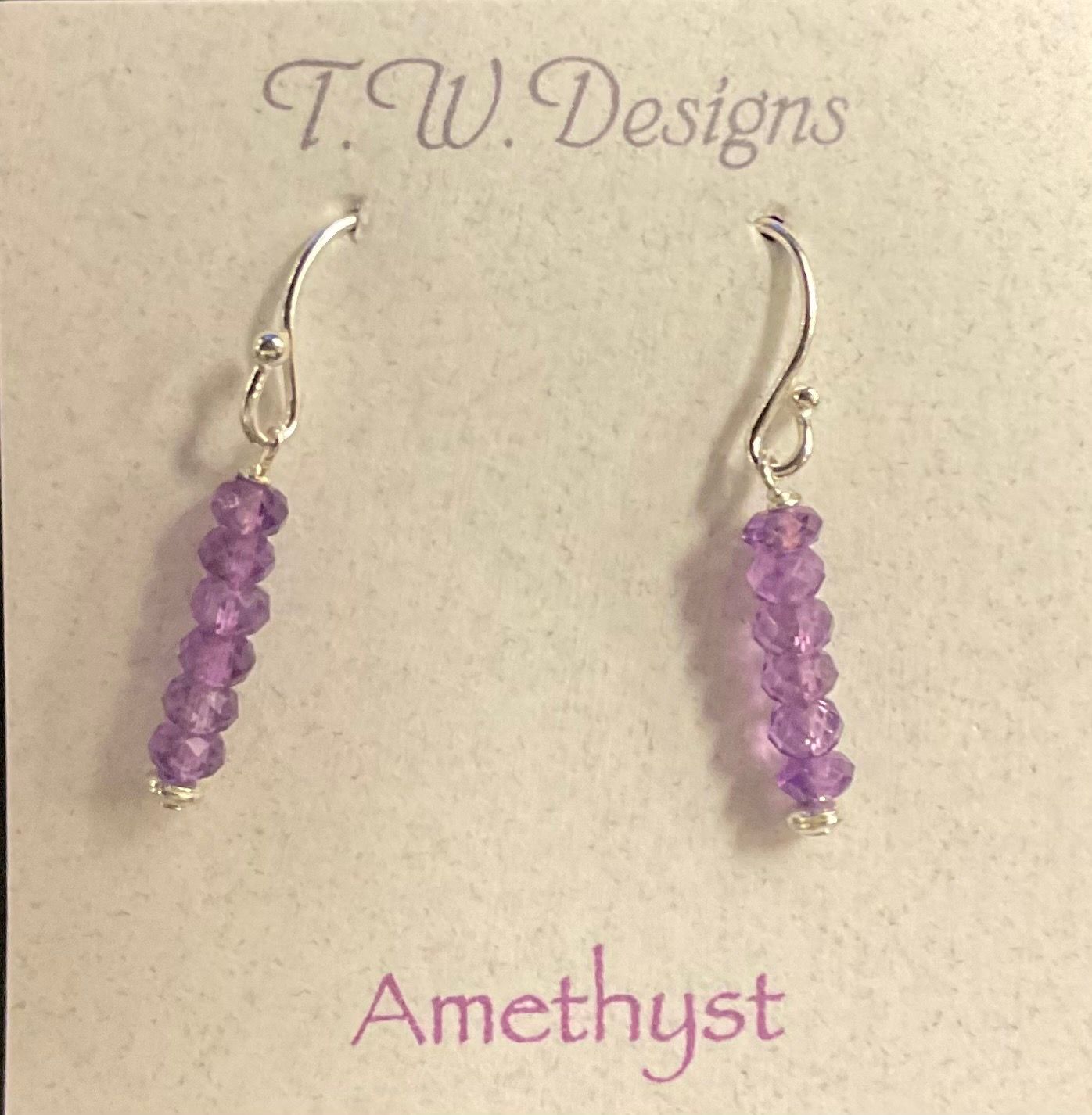 Amethyst Beaded Dangle Earrings