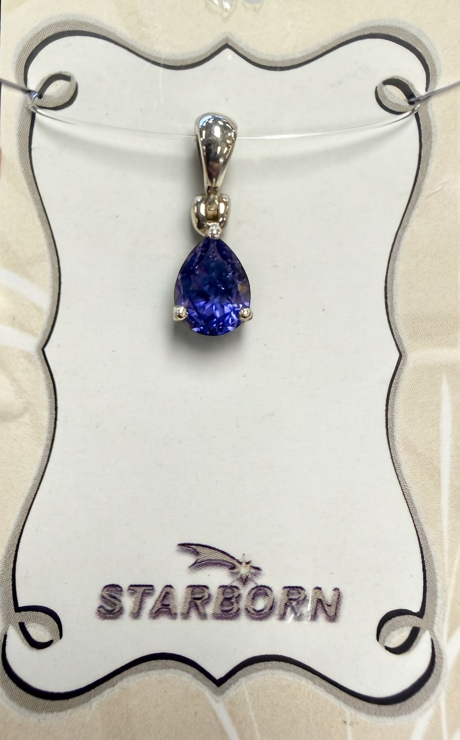 Iolite Faceted Teardrop Sterling Pendant