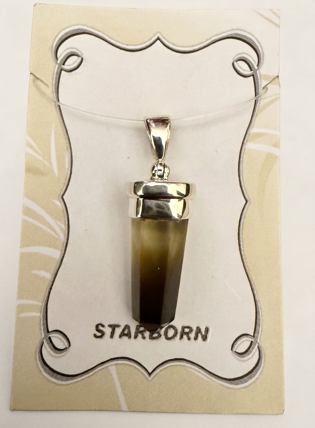 Phantom Gold Citrine Sterling Point Pendant