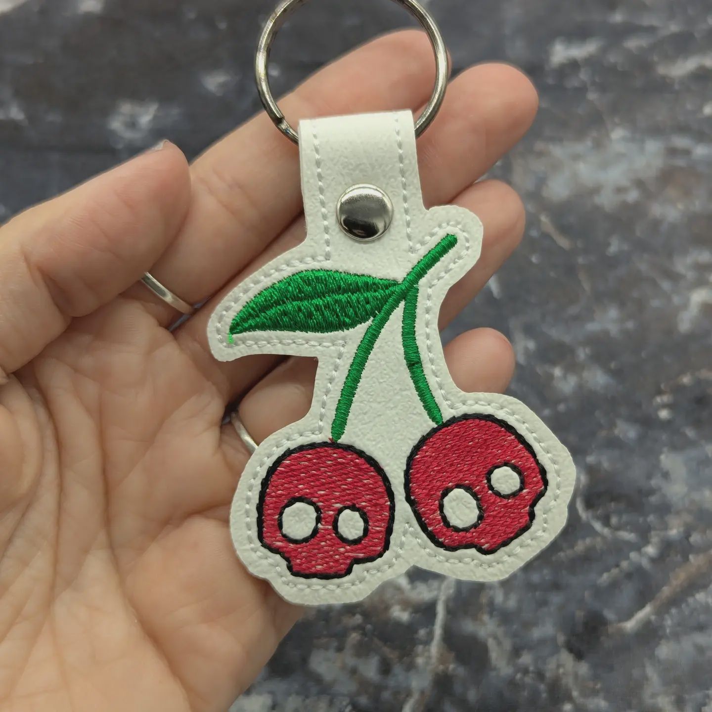 Skull Cherries Keychain