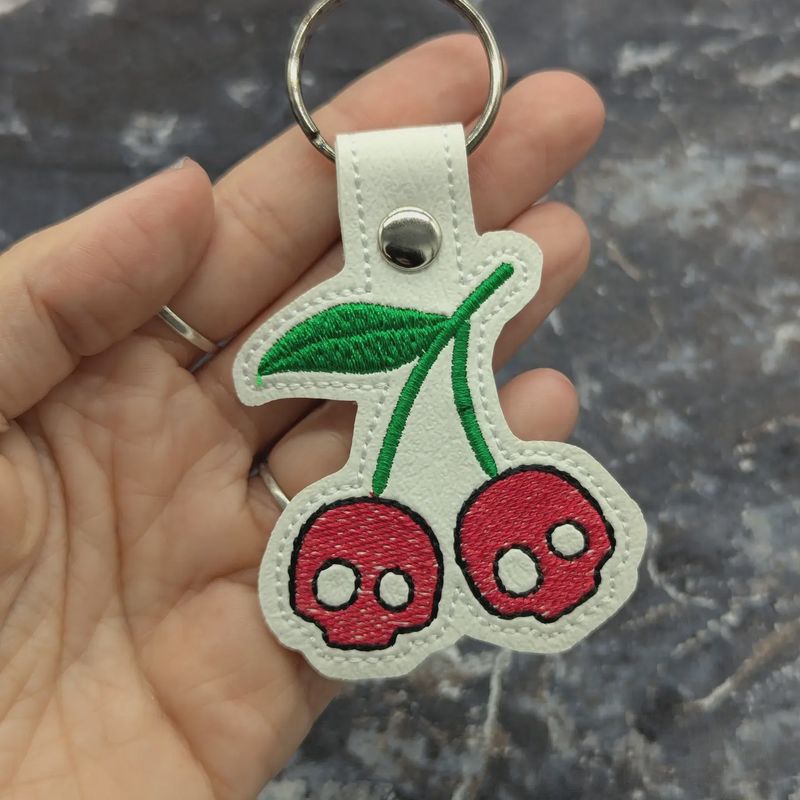 Skull Cherries Keychain