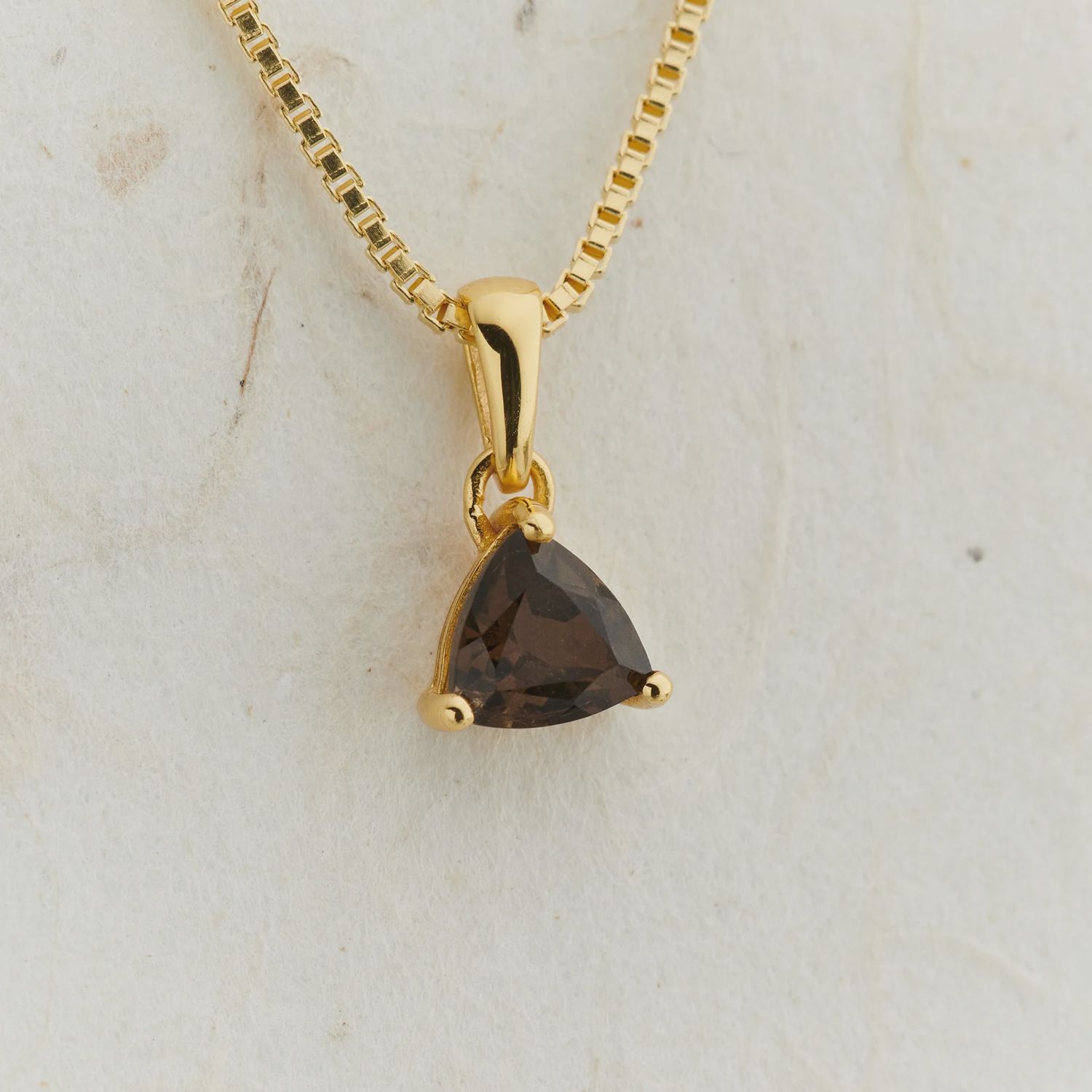 Smoky Quartz Faceted Everyday Gold Pendant