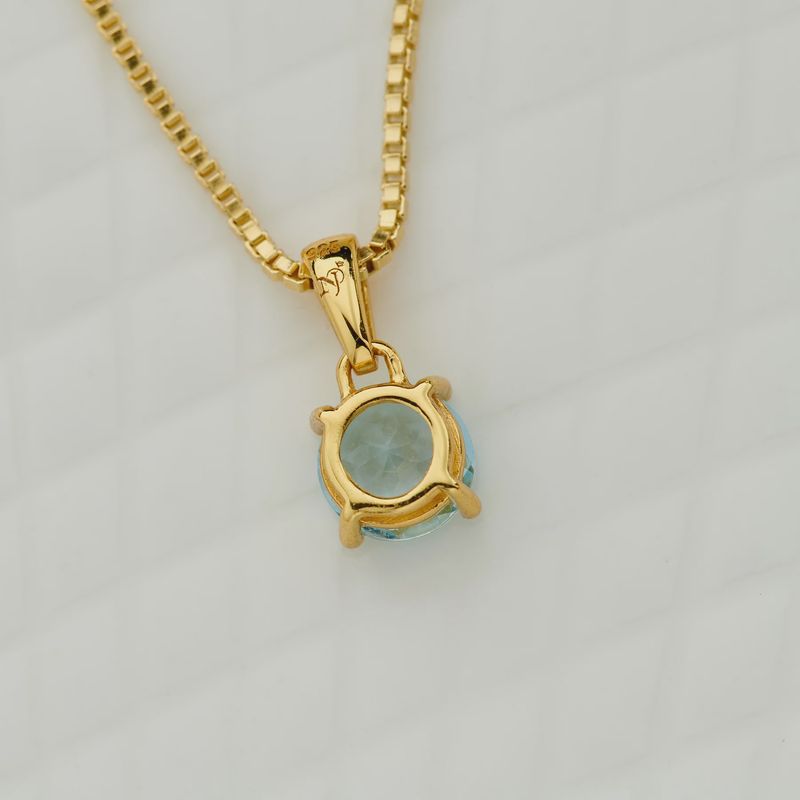 Blue Topaz Vermeil Gold Pendant