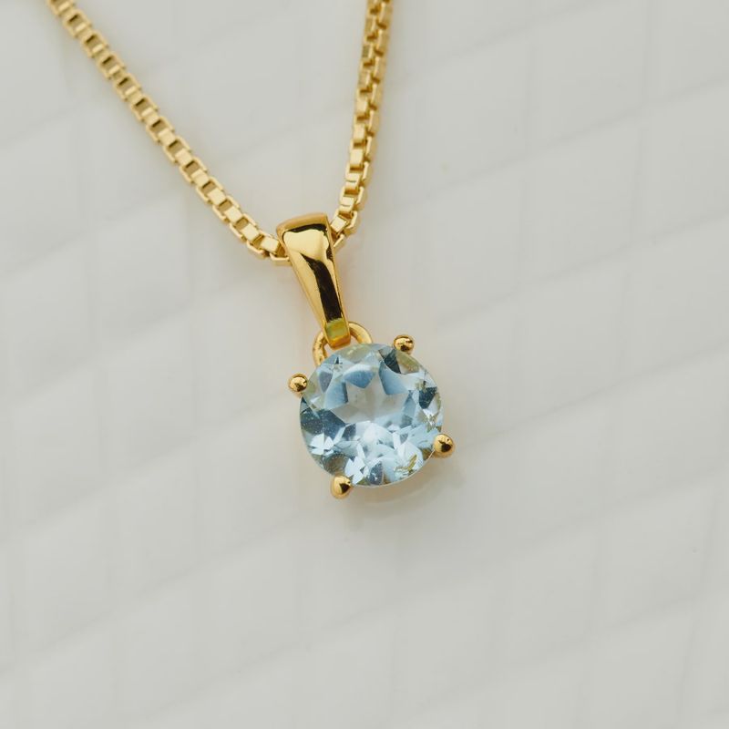 Blue Topaz Vermeil Gold Pendant