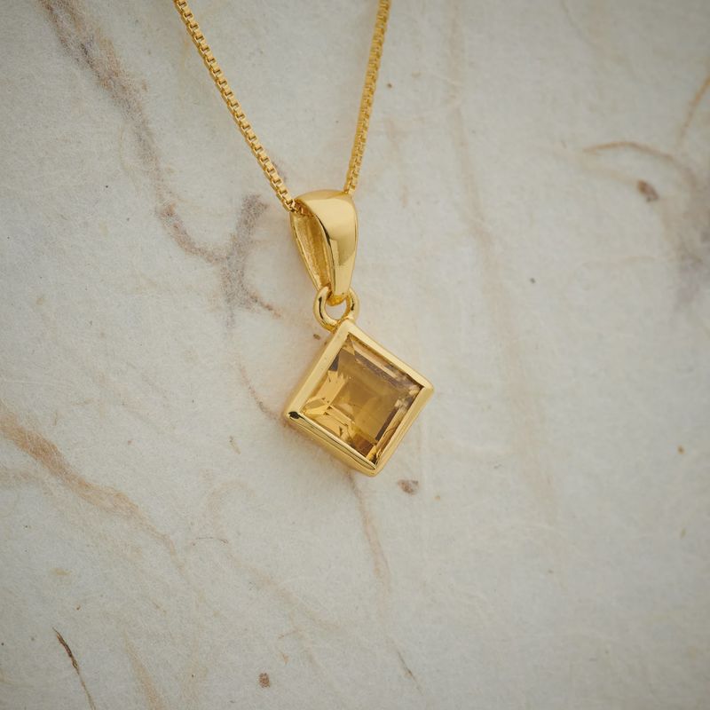 Citrine Everyday Gold Pendant