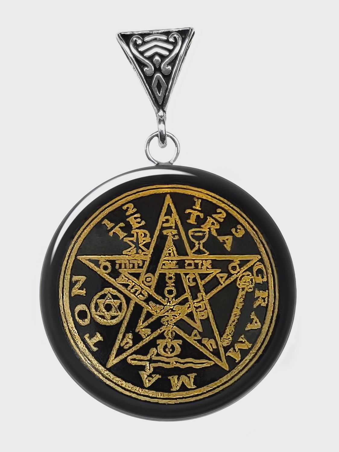 Obsidian Tetragrammaton Pendant