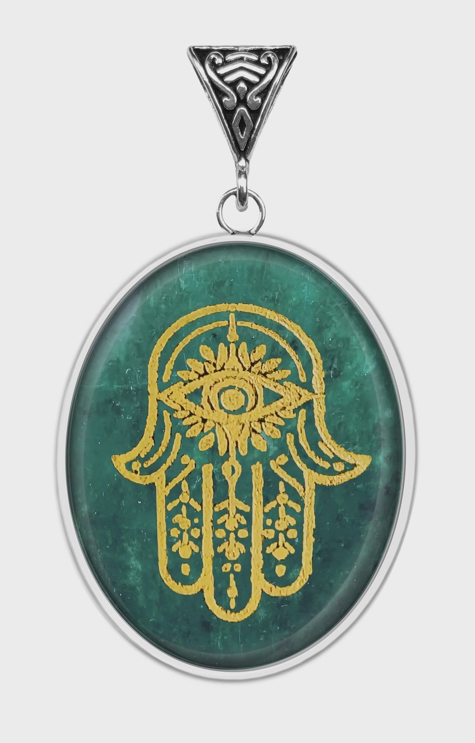 Jade Hamsa Pendant