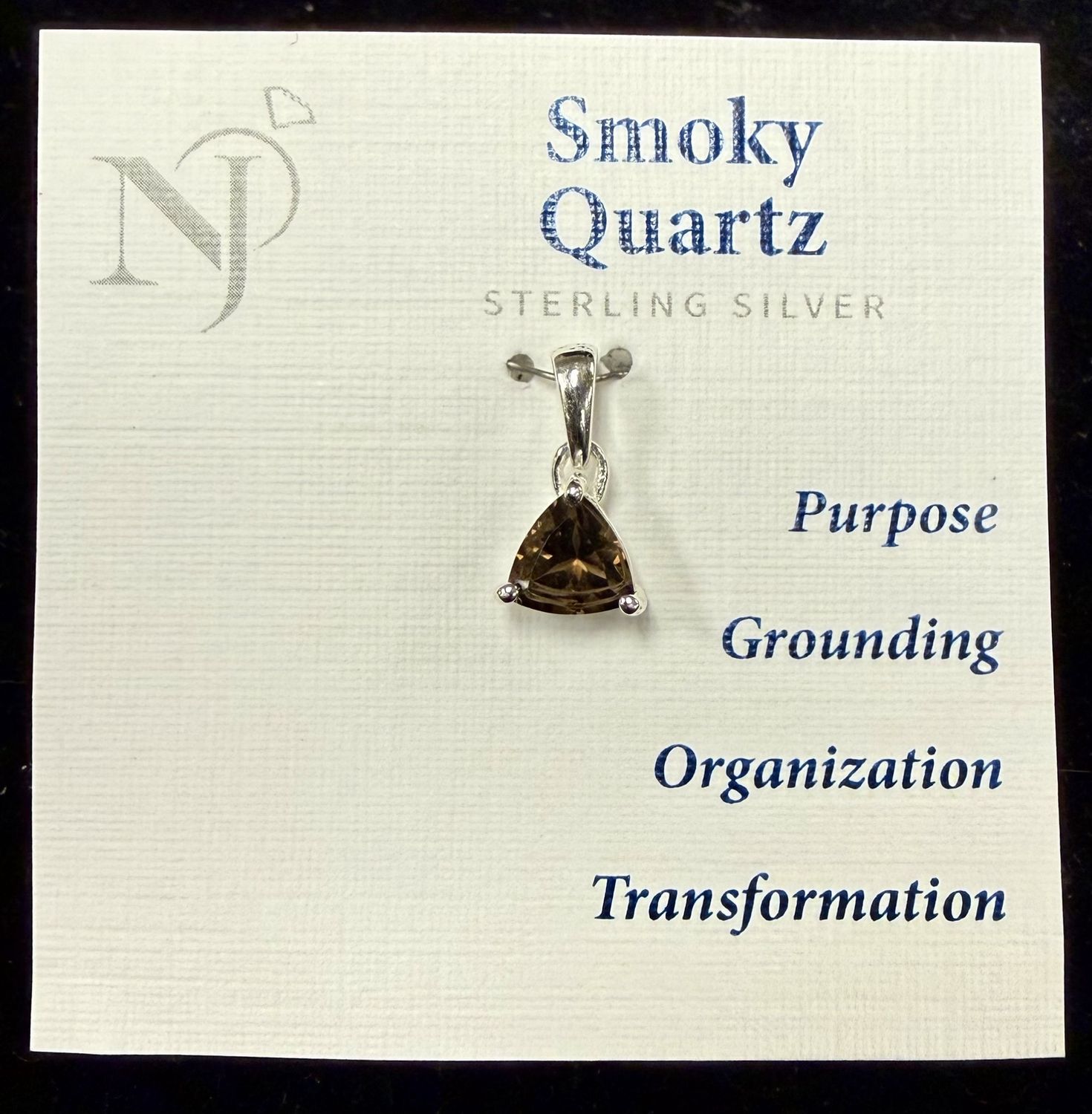 Smoky Quartz Faceted Sterling Pendant