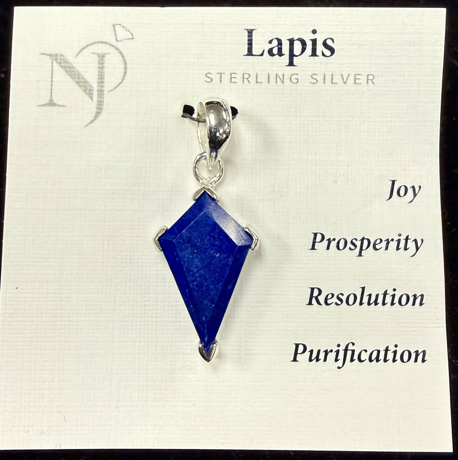 Faceted Lapis Lazuli Sterling Pendant