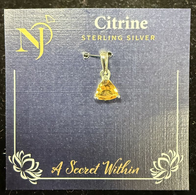 Citrine Faceted Sterling Pendant