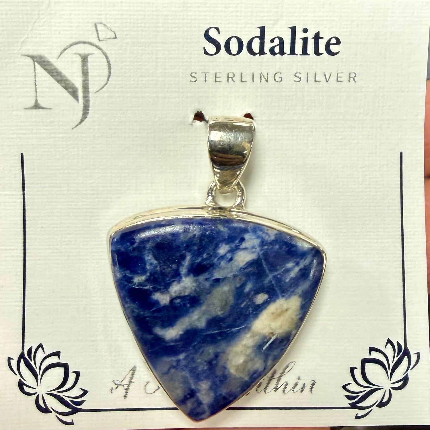 Sodalite Triangle Sterling Pendant