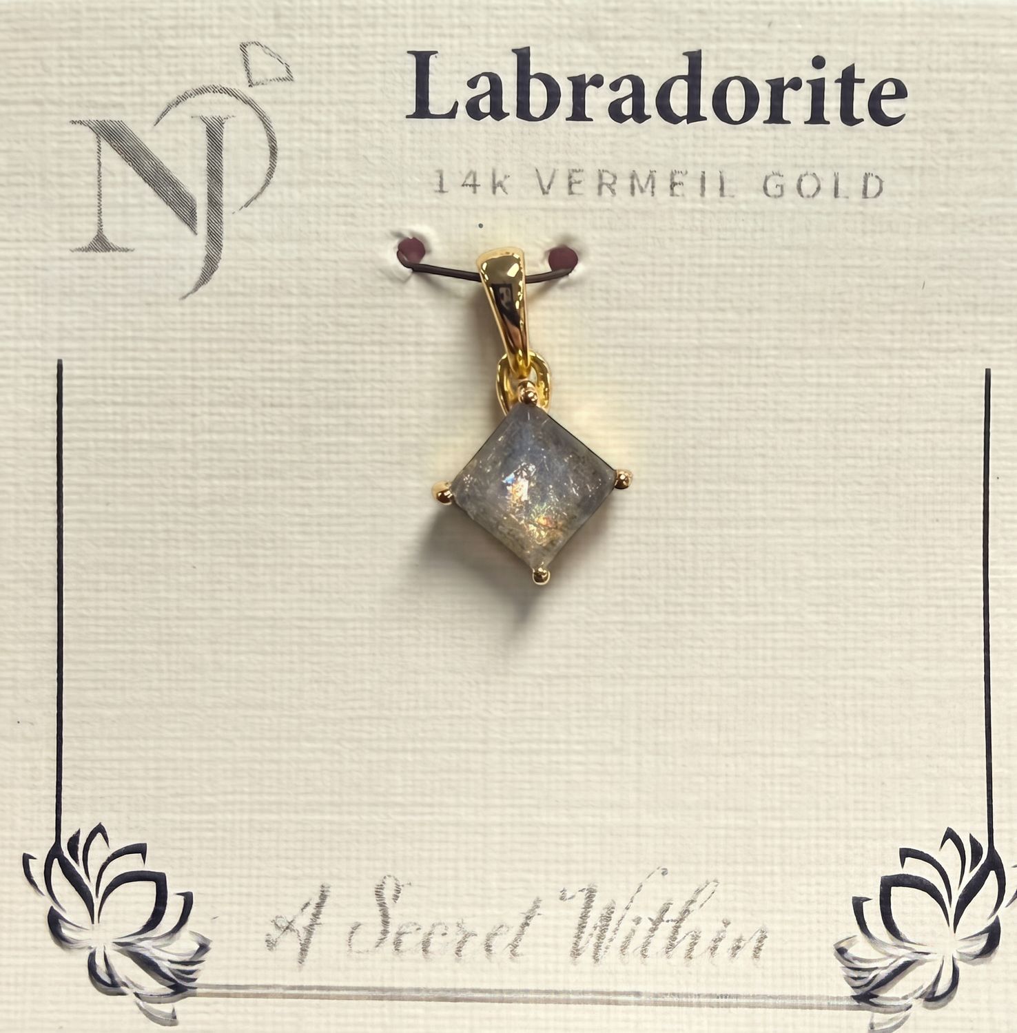 Labradorite Prong Vermeil Gold