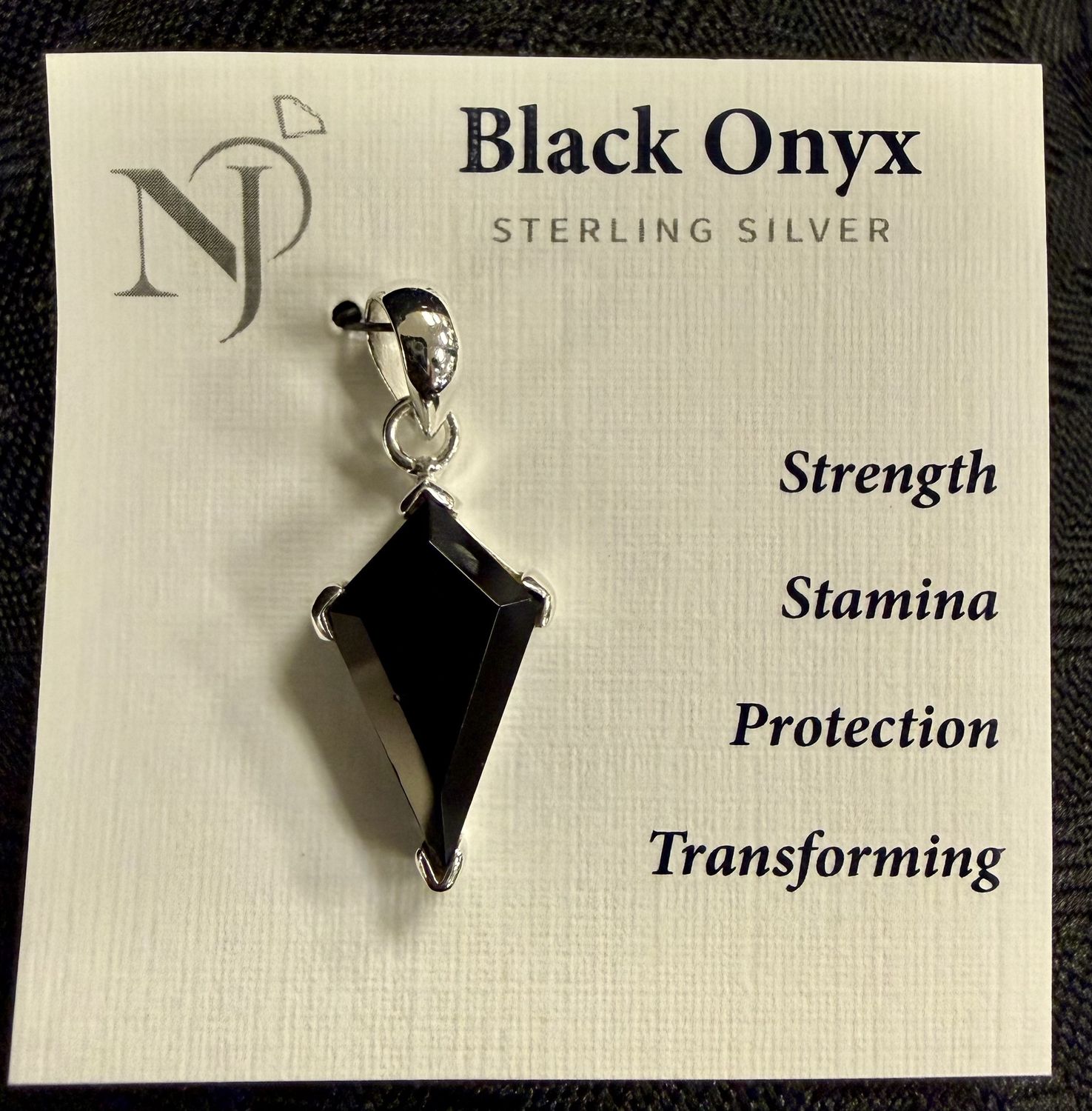 Black Onyx Sterling Pendant