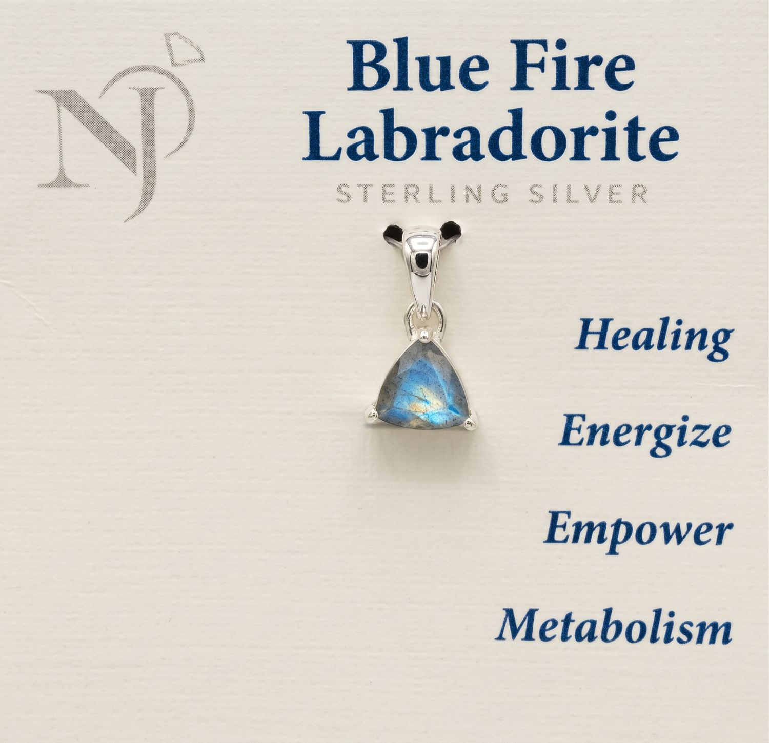 Blue Fire Labradorite Sterling Pendant