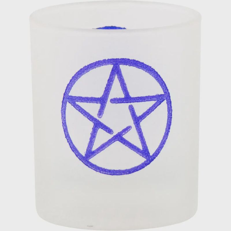 Pentacle Etched Votive Holder