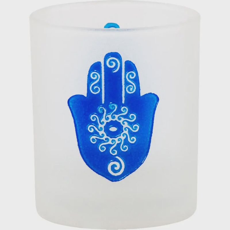 Fatima Hand Etched Votive Holder
