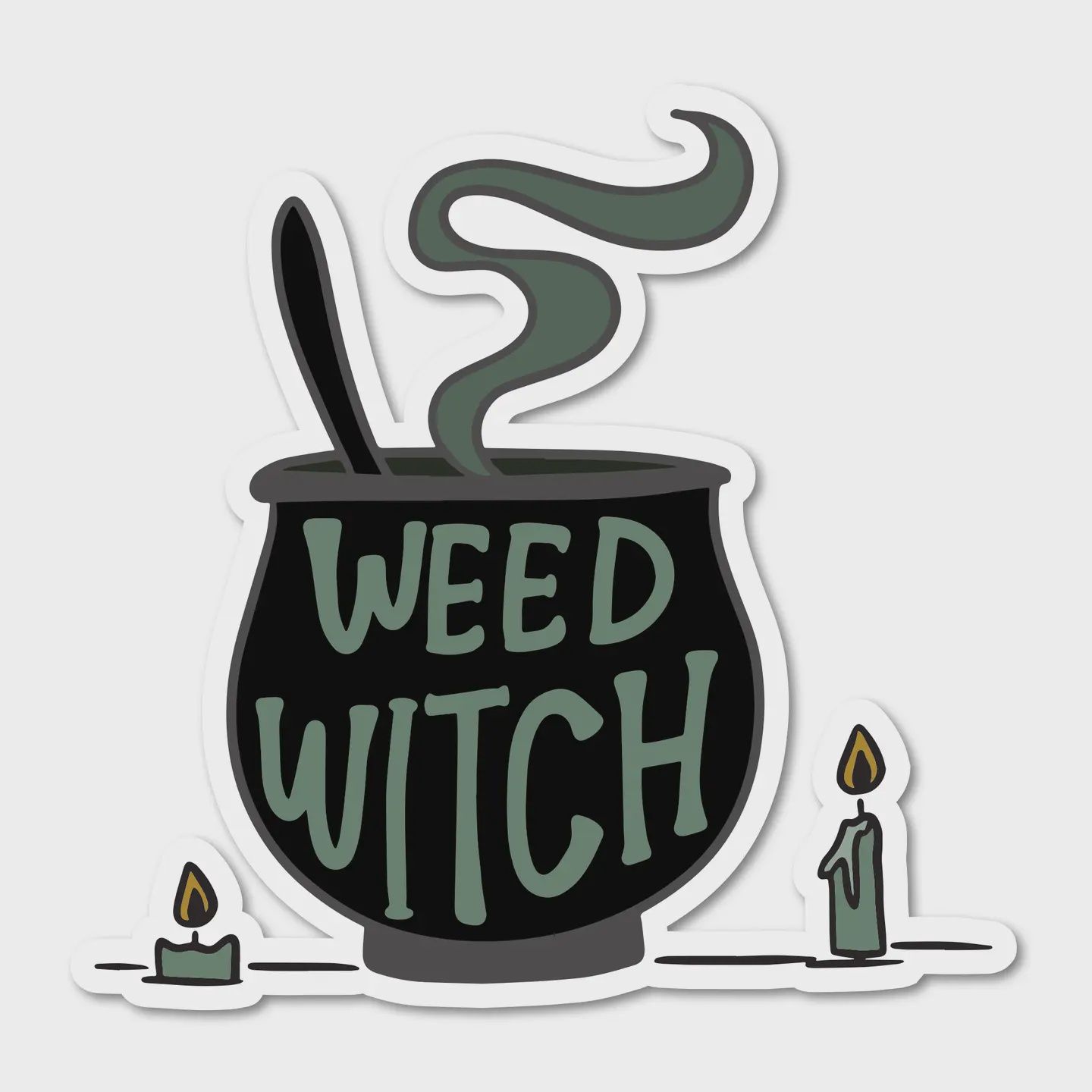 Weed Witch Cauldron Vinyl Sticker