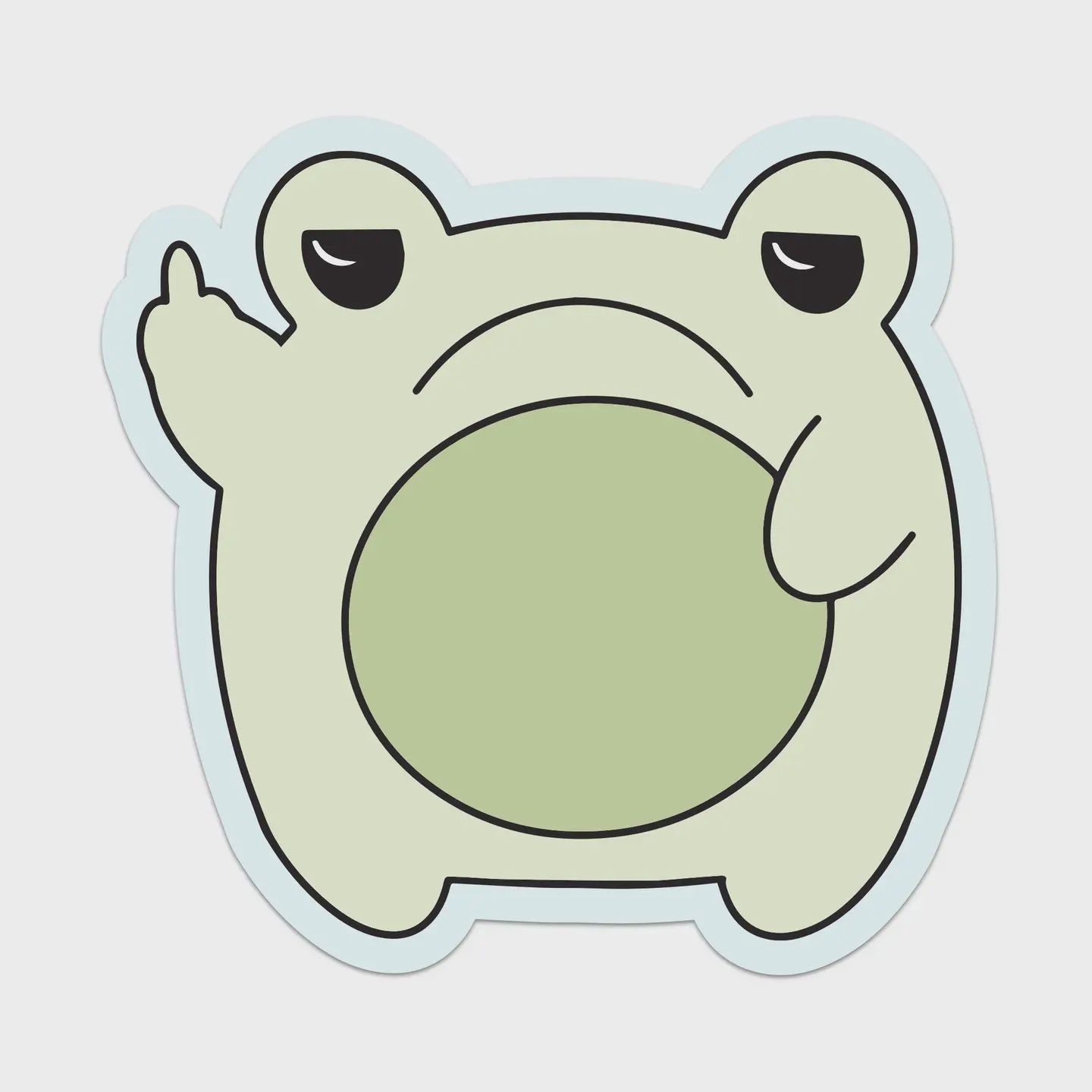 Grumpy Frog Vinyl Sticker