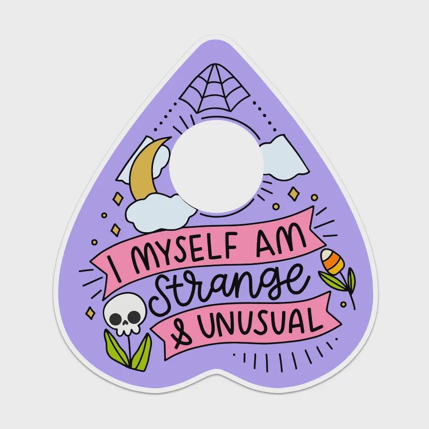 Strange &amp; Unusual Planchette Vinyl Sticker
