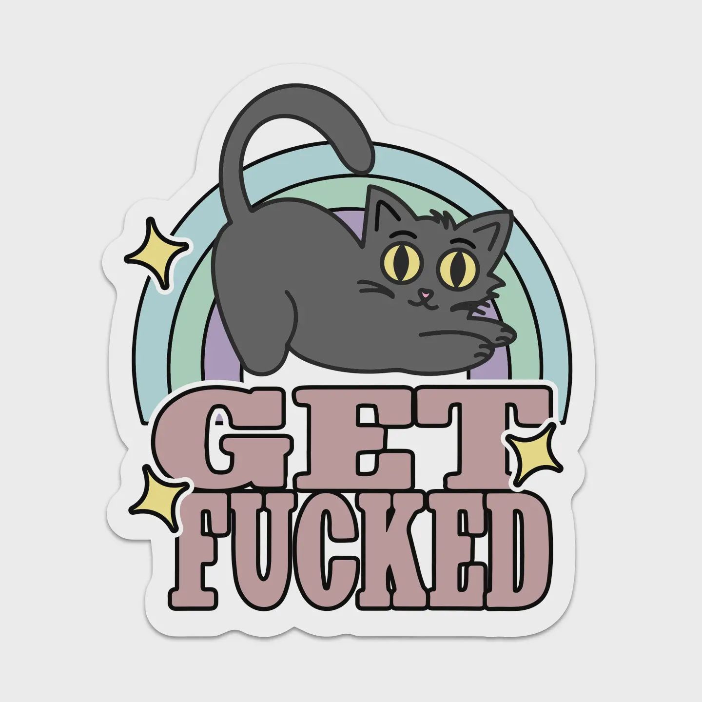 Get Fucked Cat Vinyl Sticker