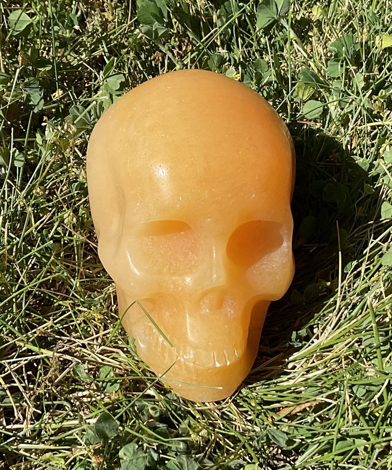 Orange Calcite Skull