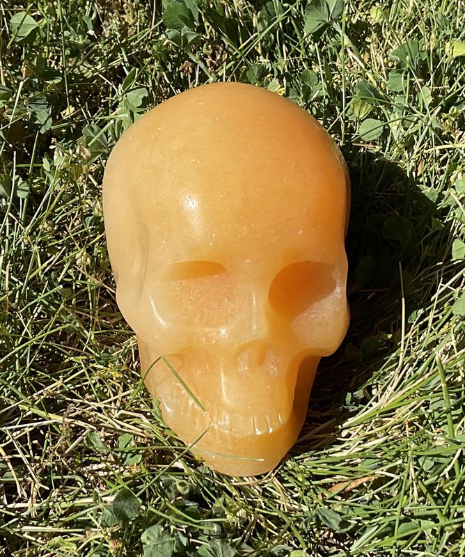 Orange Calcite Skull