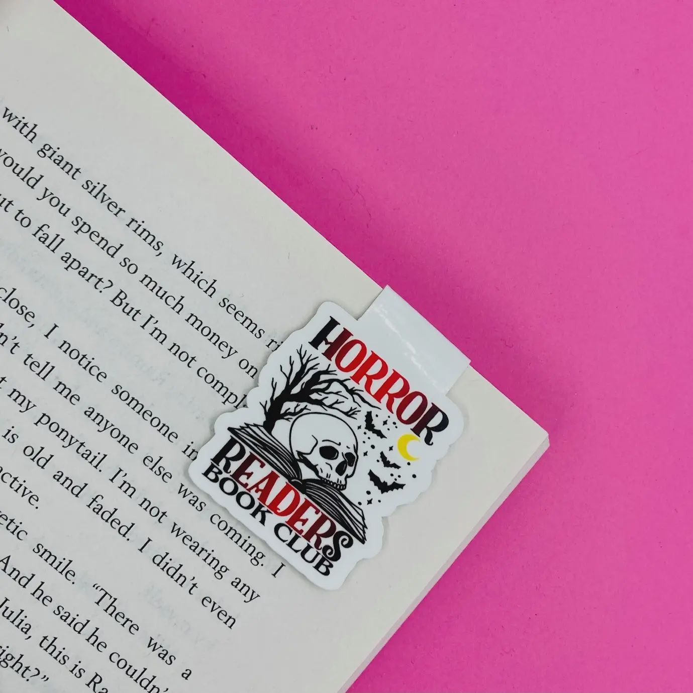 Horror Readers Skull Book Magnetic Bookmark