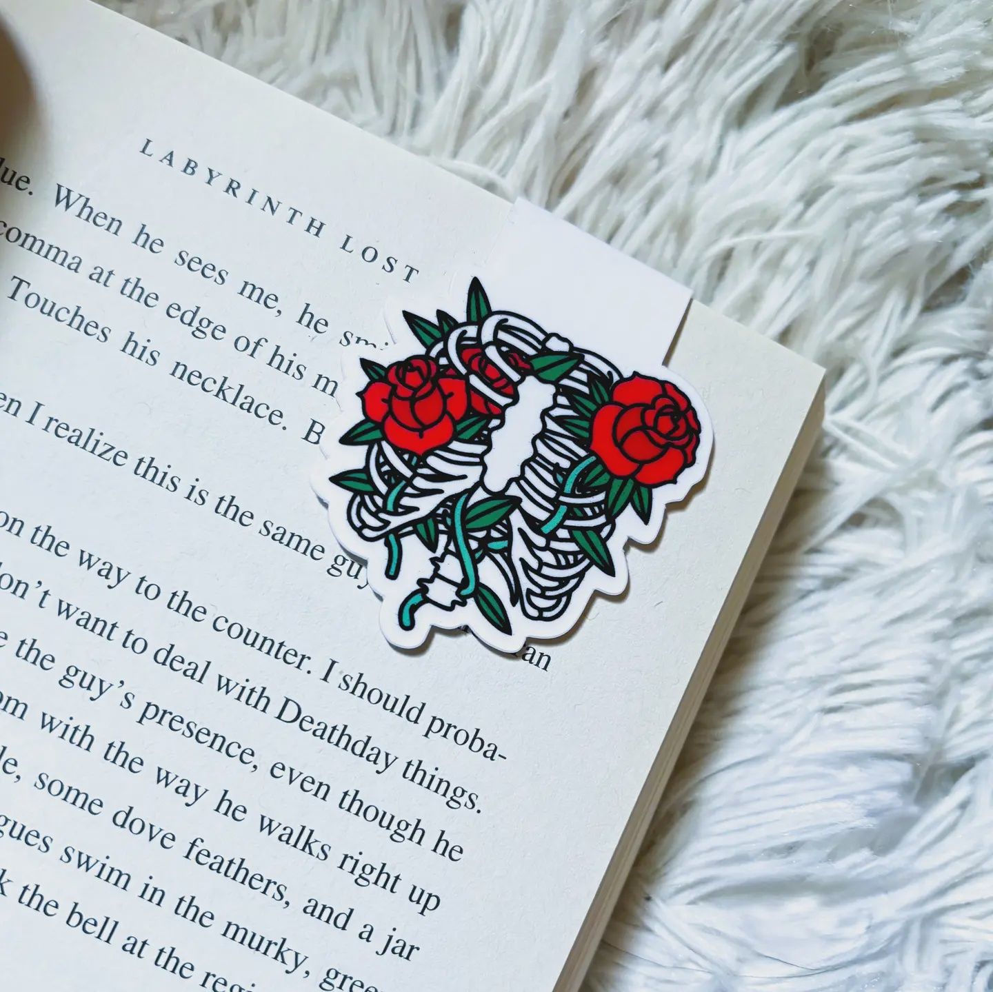 Ribcage Roses Magnetic Bookmark