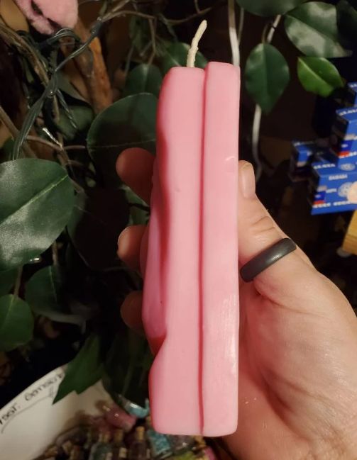 FEMALE GENITAL CANDLES / Spell Candle/ ANY COLOR, Color: Black