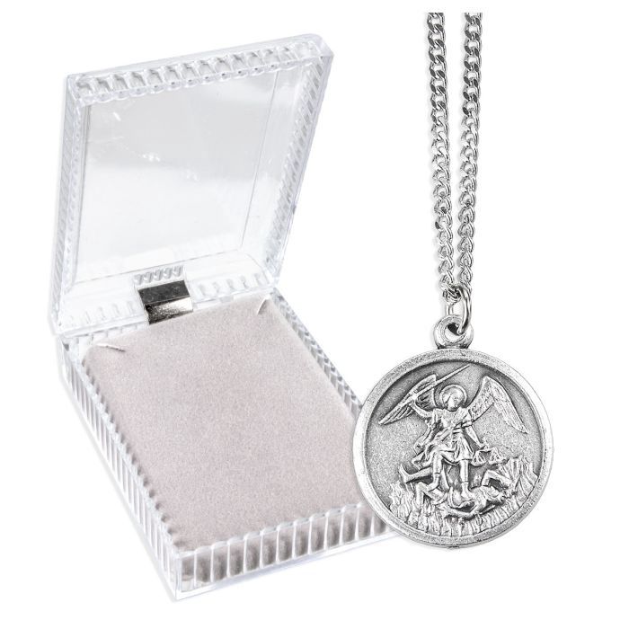 St. Michael Oxidized Necklace