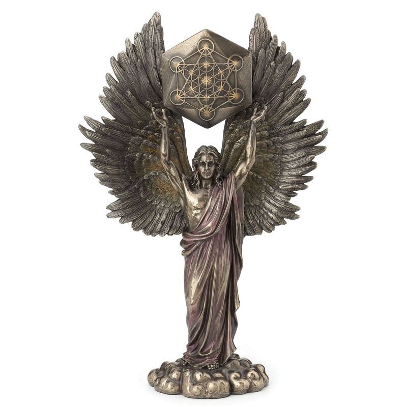 13 3/4 Inches Metatron Holding Sacred Geometry Cube CCB