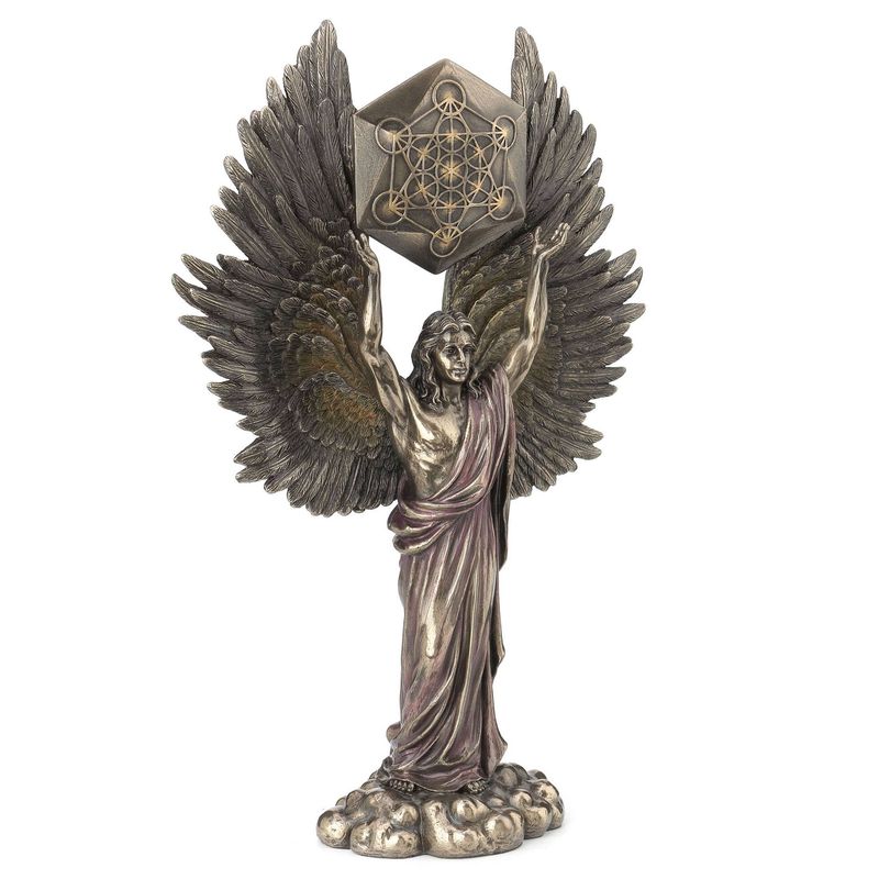 13 3/4 Inches Metatron Holding Sacred Geometry Cube CCB