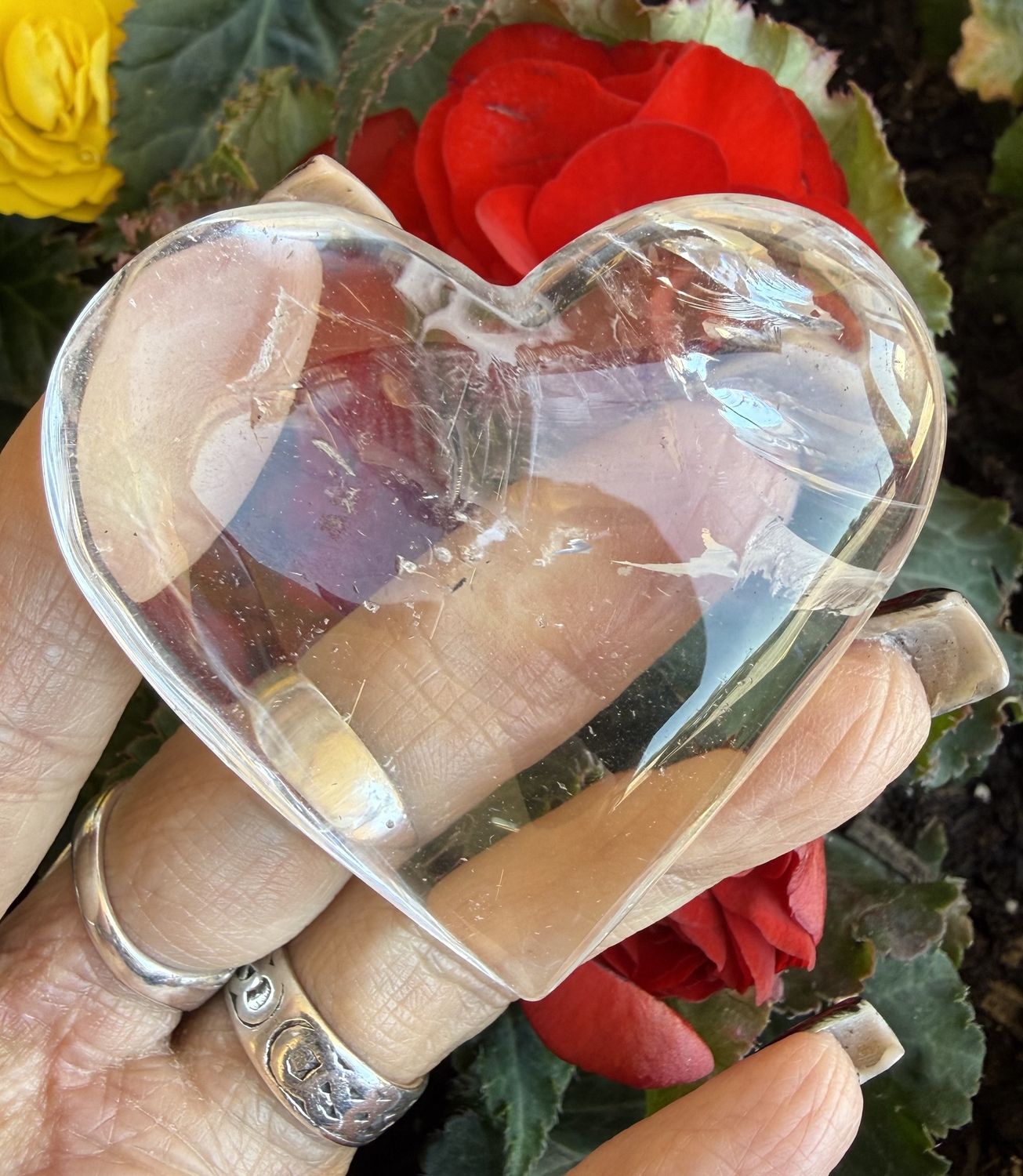 Crystal Clear Quartz Heart