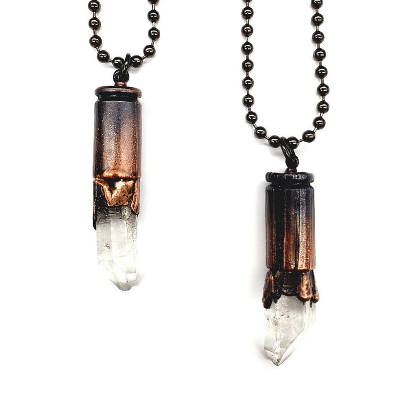 Crystal Point Bullet Casing Necklace (1)