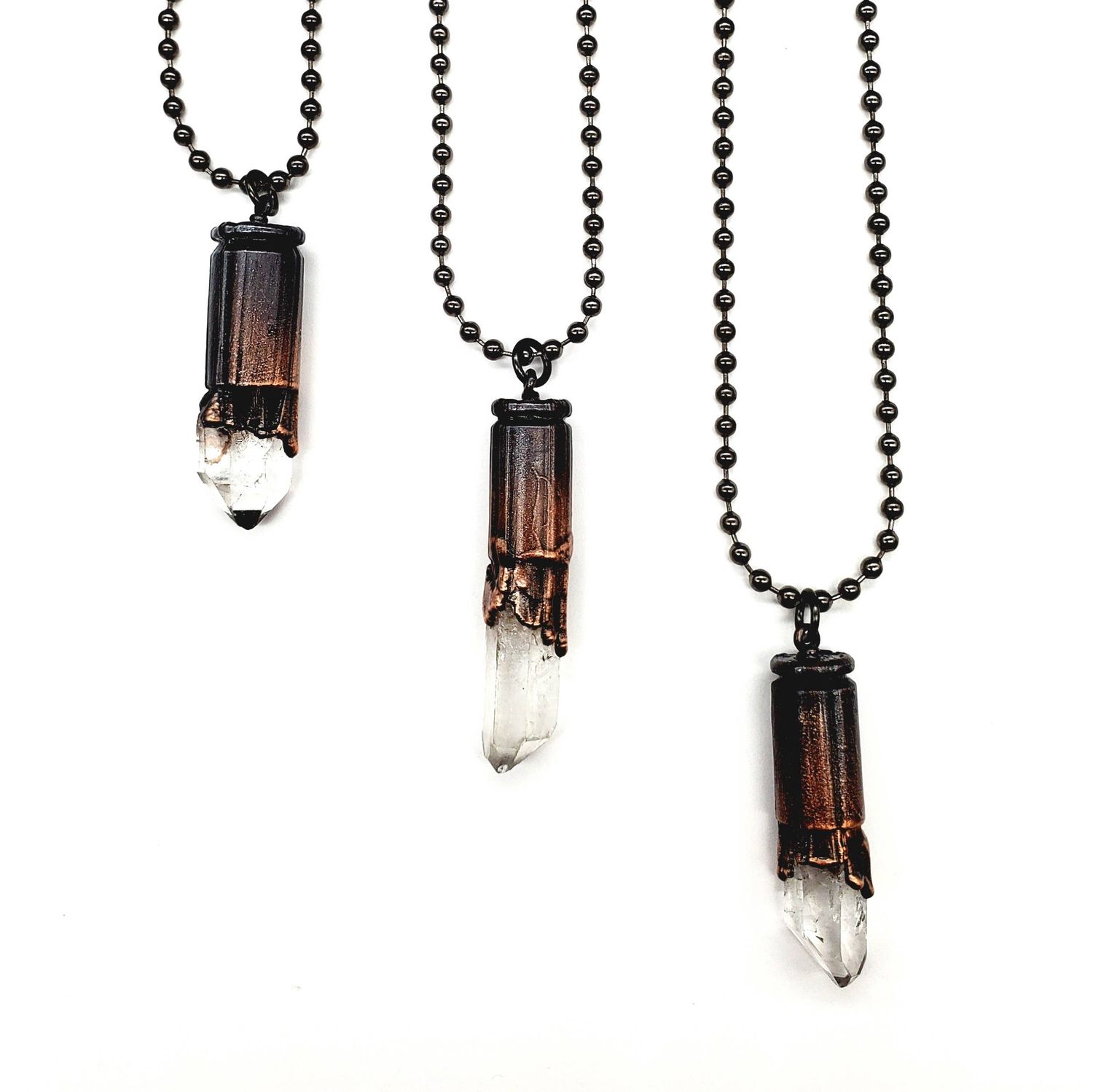 Crystal Point Bullet Casing Necklace (1)