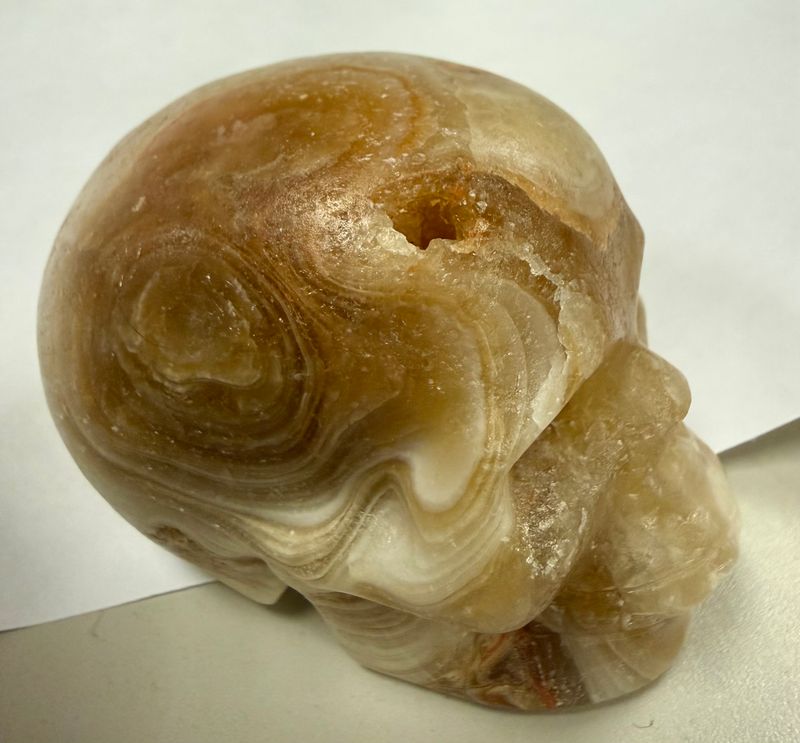 Druzy Banded Onyx Skull
