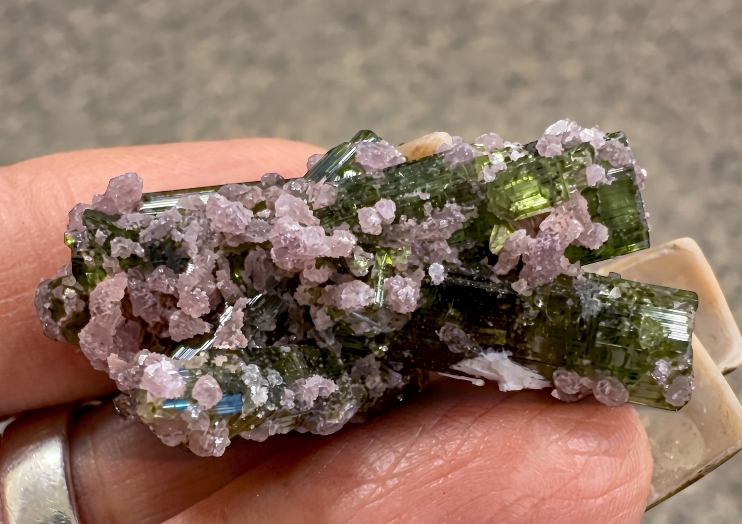 Lepidolite &amp; Green Tourmaline Specimen
