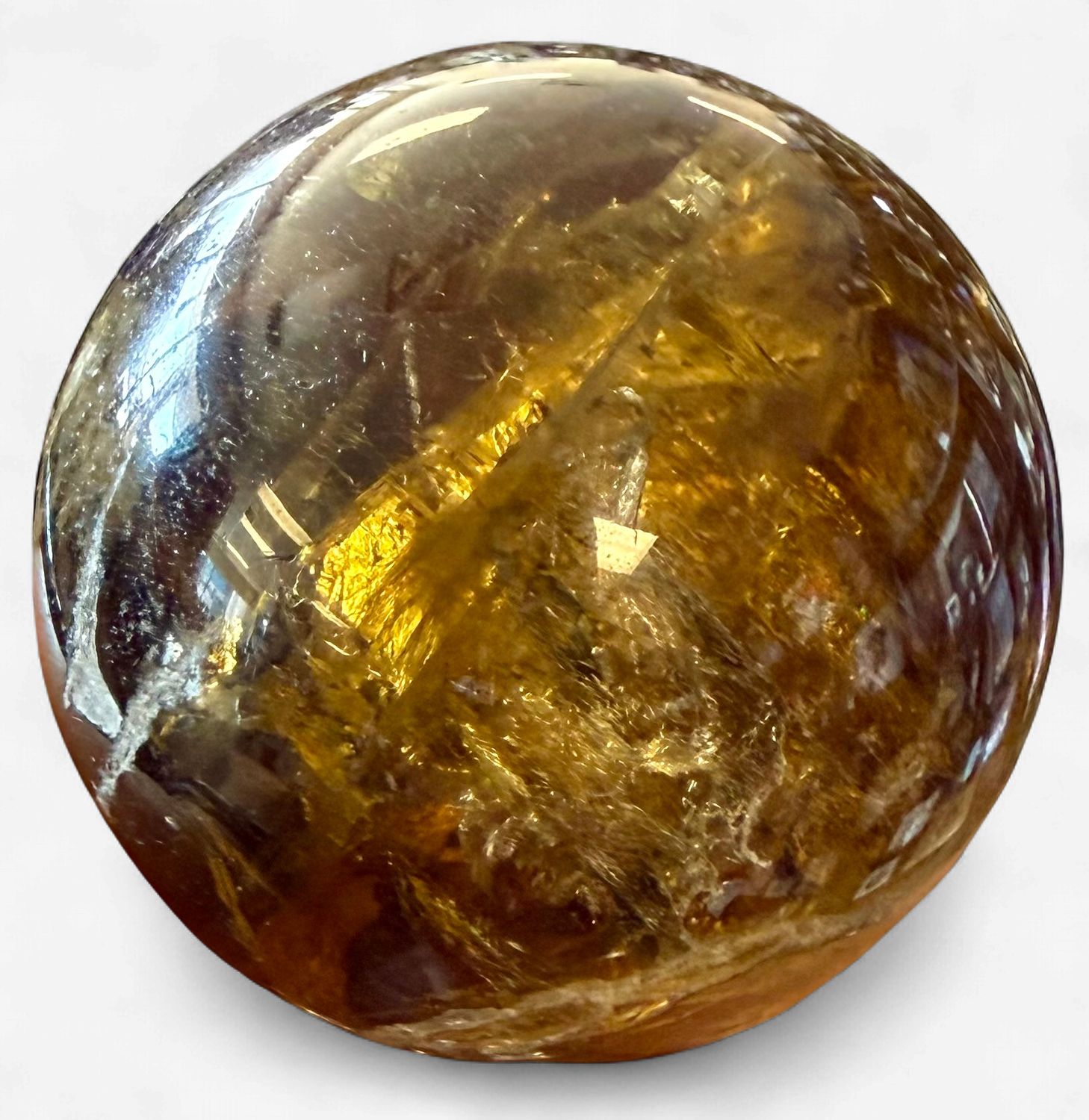 Natural Congo Citrine Sphere, Size: 48mm
